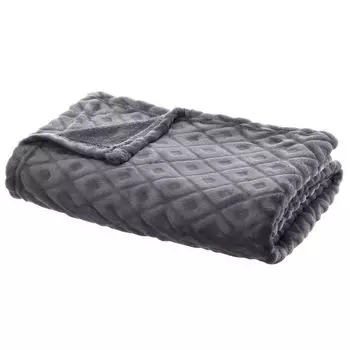 Одеяло "Лосанж" - фланель - утиный синий - 125х150 см - Atmosphera crateur d'interieur Atmosphera Crateur d'intrieur, темно-серый
