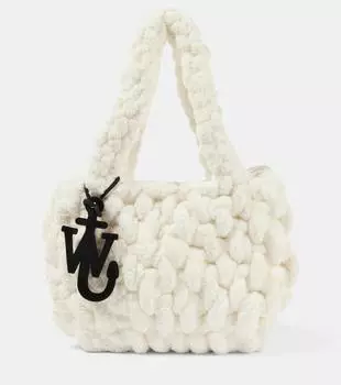 Одеяло Маленькая холщовая сумка-тоут Jw Anderson, цвет off white