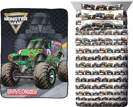 Одеяло Monster Jam MJ Life, набор из 5 предметов: плед и комплект простыней Jay Franco