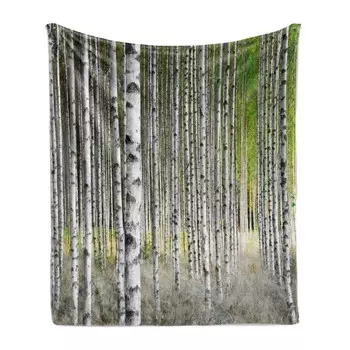 Одеяло мягкое Ambesonne, зеленый / черный