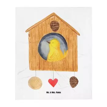 Одеяло Mr. & Mrs. Panda Bird House - Белый - Подарок, наш дом, животные мотивы, детский уголок, мягкое одеяло, хорошее настроение, забавные высказывания, птицы, подарок ребенку, семья, гнездо