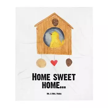 Одеяло Mr. & Mrs. Panda Bird House Home - Белый - Подарок, Переезд, Хорошее настроение, Мягкое одеяло для детского уголка, Подарок на новоселье, Одеяло для ползания, Животные мотивы, Смешные высказывания, Животные
