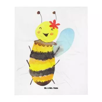 Одеяло Mr. & Mrs. Panda Cuddly Bee Happy - белое - подарок, оса, одеяло, покрывало, шмель, шерстяное одеяло, одеяло для дивана, белый