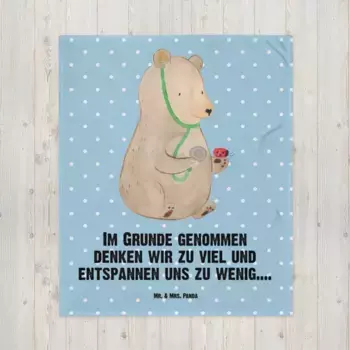 Одеяло Mr. & Mrs. Panda, синий