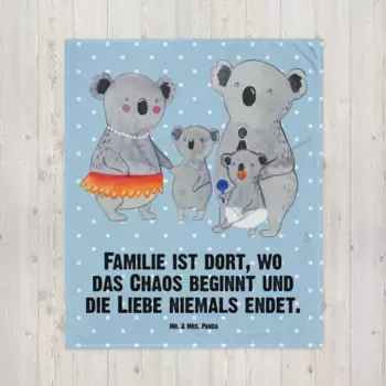 Одеяло Mr. & Mrs. Panda, синий