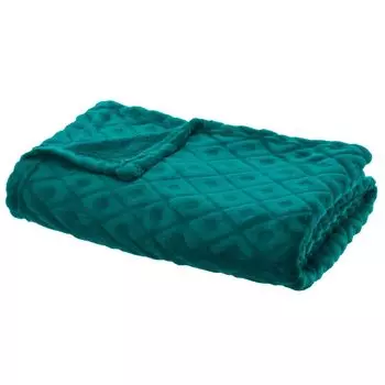 Одеяло "Ози" бархатное - утиный синий - 80x180 см - Atmosphera crateur d'interieur Atmosphera Crateur d'intrieur, темно-синий