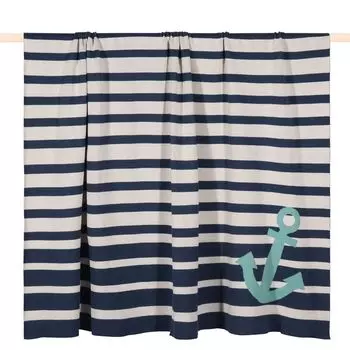 Одеяло Pad Concept Anchor 140 x 190 см, синяя ткань с вышивкой, 100 % хлопок