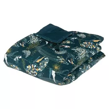 Одеяло "Паон" - бархат с принтом - бирюзовый 80х180 см - Atmosphera crateur d'interieur Atmosphera Crateur d'intrieur
