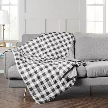 Одеяло Peace Nest из серого утиного пуха, 30 %, цвет White And Black