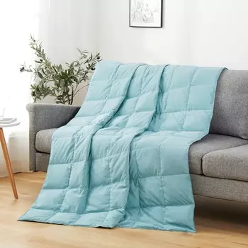 Одеяло Peace Nest из серого утиного пуха, 30 %, цвет Light Blue