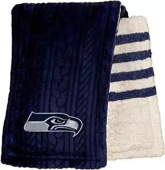 Одеяло Pegasus Sports Seattle Seahawks с тиснением в полоску из шерпы Nfl