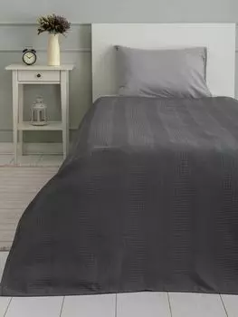 Одеяло пике, покрывало (160х220 см, серый) Mades