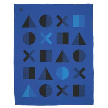 Одеяло Plaza 125 см х 150 см серое SONY PlayStation, темно-синий
