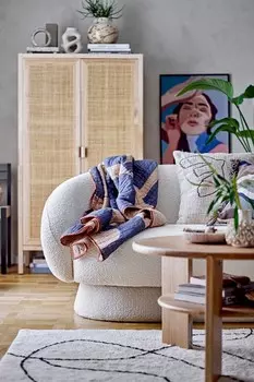 Одеяло роози Bloomingville, 130x150 см, синий