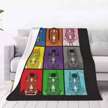 Одеяло с конем Боджаком NOBRAND, черный