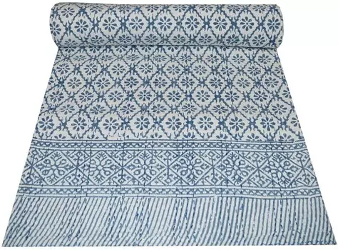 Одеяло с принтом Kantha Gudari Yuvancrafts, белый