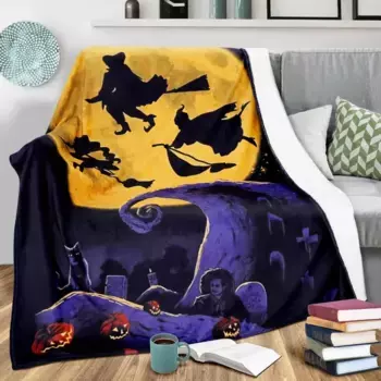 Одеяло с принтом NoBrand, фиолетовый / желтый