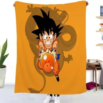 Одеяло с рисунком Dragon Ball, оранжевый