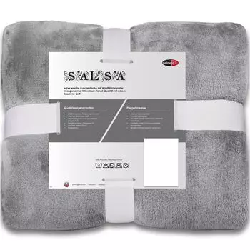 Одеяло Salsa 150х200 серое полиэстер микрофланель 240г/м CelinaTex, серебро