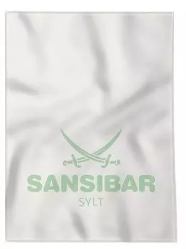 Одеяло Sansibar в дизайне "Hochtief", мягкий плед, плед, 150х200 см, кремовый/светло-зеленый