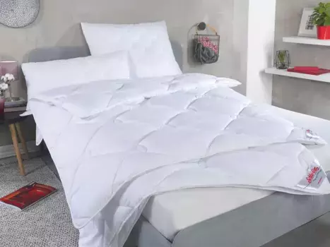 Одеяло Schlaf-Gut из синтетического волокна "TENCEL", 4 сезона, наполнитель Tencel/Lyocell, (1 шт.), наилучшее отведение влаги 135х200 см, белый