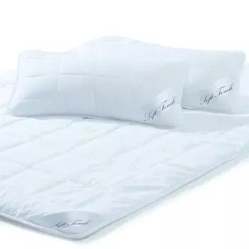 Одеяло Soft Touch 1x 200x240 + 2x 40x80 PES из микрофибры 1800 г + 2x 650 г квадратное стеганое одеяло aqua-textil