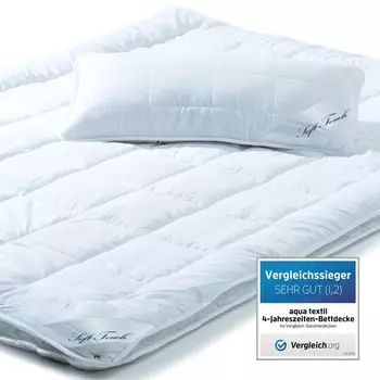 Одеяло Soft Touch на 4 года 1x 135x200 + 1x 40x80 PES из микрофибры 600/800 г + 650 г ромб/квадрат aqua-textil