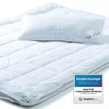 Одеяло Soft Touch на 4 года 1x 150x200 + 1x 40x80 PES из микрофибры 700/900 г + 650 г ромб/квадрат aqua-textil