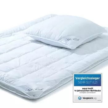 Одеяло Soft Touch на 4 года 1x 150x200 + 1x 80x80 PES из микрофибры 700/900 г + 1300 г ромб/квадрат aqua-textil