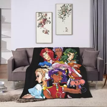 Одеяло Utena в стиле аниме «Девушка-революционерка» Мягкое и легкое фланелевое покрывало, подходящее для использования в постели, гостиной и в путешествии 60 дюймов X 50 дюймов CAMUNA, Black