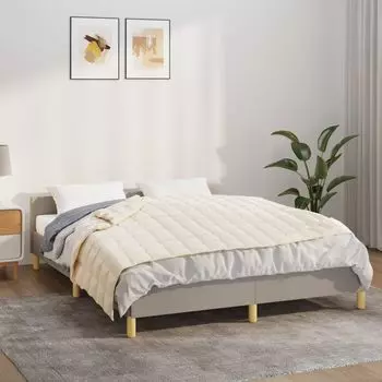 Одеяло утяжеленное vidaXL светло-кремовое 122х183 см, ткань 5 кг, синий