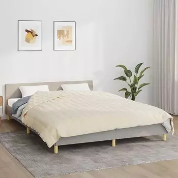 Одеяло утяжеленное vidaXL светло-кремовое 220х235 см, ткань 15 кг., бежевый