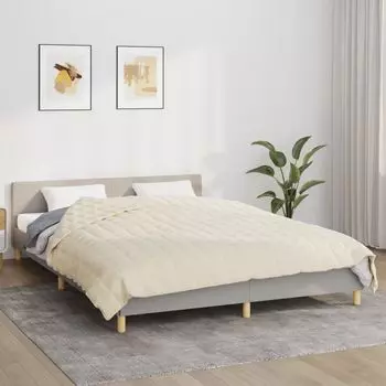 Одеяло утяжеленное vidaXL светло-кремовое 220х240 см, ткань 15 кг., бежевый
