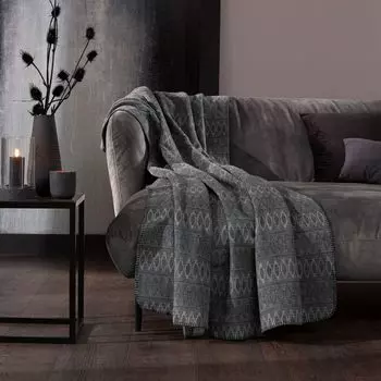 Одеяло Villeroy & Boch Malindi темно-серое 150 х 200 см, смесовый хлопок