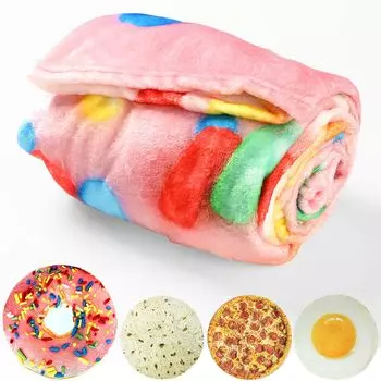 Одеяло в форме пончика, круглое 180 см, двустороннее фланелевое приятное одеяло, новинка, реалистичные одеяла для дивана с едой, теплые плюшевые одеяла для дивана, подарок для детей easy home