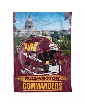 Одеяло Washington Commanders с изображением города размером 66 x 90 дюймов Logo Brands, мультиколор