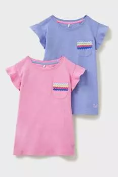 Одежда для экипажа две пары хлопковых футболок с отделкой ric rac Crew Clothing Company, розовый