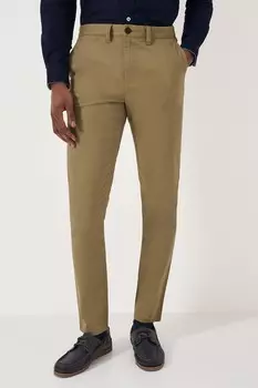 Одежда для экипажа, облегающие брюки чиносы Crew Clothing Company, коричневый