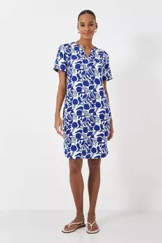 Одежда для экипажа, платье футляр из 100% льна Crew Clothing Company, синий