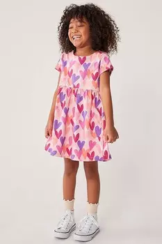 Одежда для экипажа Платье из 100% хлопка с короткими рукавами из джерси Crew Clothing Company, розовый