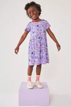 Одежда для экипажа Платье из 100% хлопка с короткими рукавами из джерси Crew Clothing Company, фиолетовый