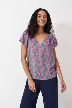 Одежда для экипажа, топ с оборками Tia Crew Clothing Company, зеленый