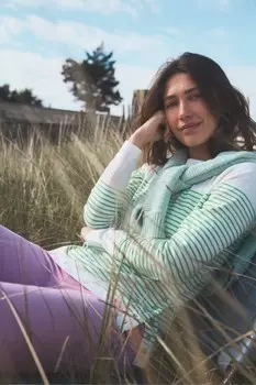 Одежда для экипажа, топ с пуговицами в полоску Кассандра Crew Clothing Company, зеленый