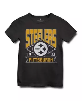 Одежда для нездоровой пищи Футболка унисекс НФЛ «Питтсбург Стилерс» для сверхурочной работы — Little Kid, Big Kid Junk Food Clothing, черный