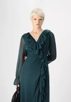 Одежда для особых случаев VIODA MAXI FRILL DRESS VILA, темно-зеленый