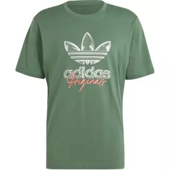 Одежда Футболка мужская зеленая Adidas Originals, зеленый