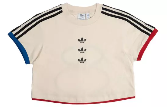 Одежда Футболка женская бежевая Adidas Originals