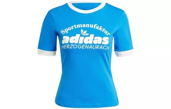 Одежда Футболка женская синяя Adidas Originals