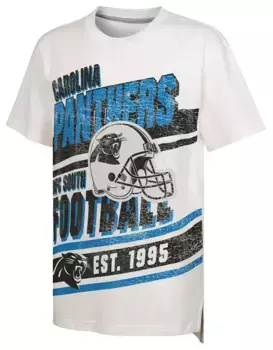Одежда команды НФЛ Молодежная белая футболка Carolina Panthers Get Loud NFL Team Apparel