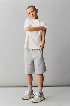 Одежда - окрашенные шорты-бермуды ZARA, цвет Light grey